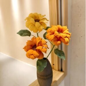 Everlasting Sunflower Handmade Gift - Bespoke Crochet Floral Centerpiece for Boutiques & Export